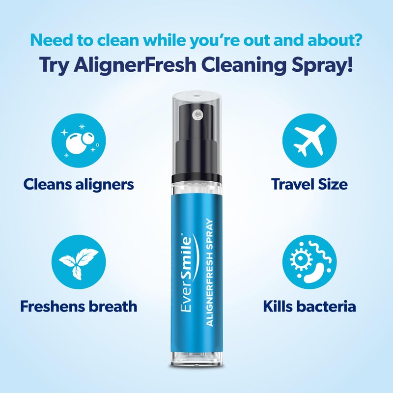 EverSmile AlignerFresh Cleaning Spray for Invisalign and All Clear Aligners and Retainers â€“ On-the-Go Cleaning & Teeth Whitening, Kills Bacteria, Fights Bad Breath â€“ Mint Flavor, 10ml (1 Pack) - Image 2
