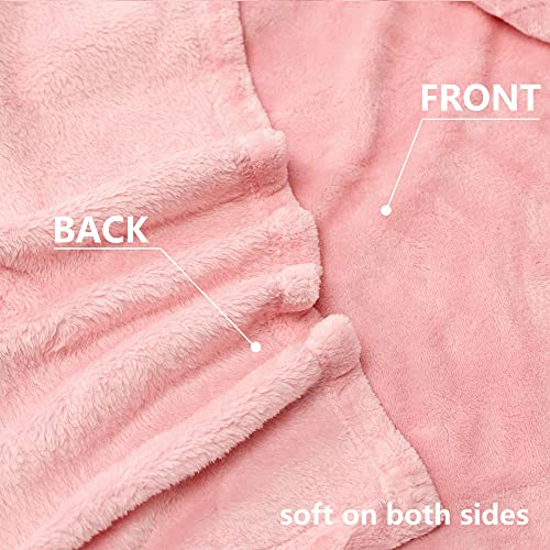 NANPIPER Fleece Blankets, Super Soft Flannel Queen Size Blanket for Bed, Luxury Cozy Microfiber Plush Fuzzy Blanket,Pink - Image 3