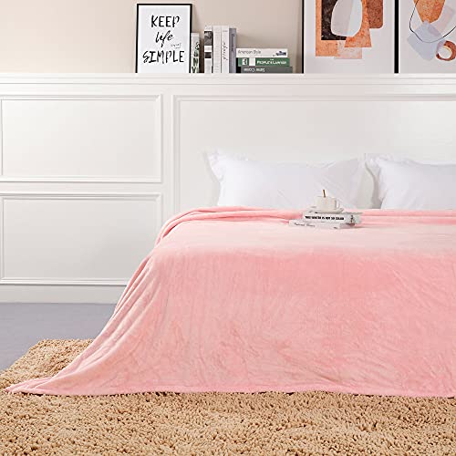NANPIPER Fleece Blankets, Super Soft Flannel Queen Size Blanket for Bed, Luxury Cozy Microfiber Plush Fuzzy Blanket,Pink - Image 4