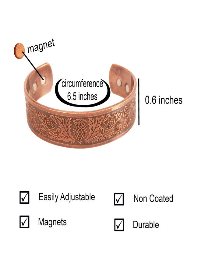 تتش ستون سوار نحاسي مغناطيسي مصنوع يدويًا من تاتشستون. مصنوع يدويًا من النحاس الخالص الصلب عالي الجودة، بنقوش على الطراز التبتي، مناسب للرجال والنساء. تصميم سلتيك أنيق. - Image 3