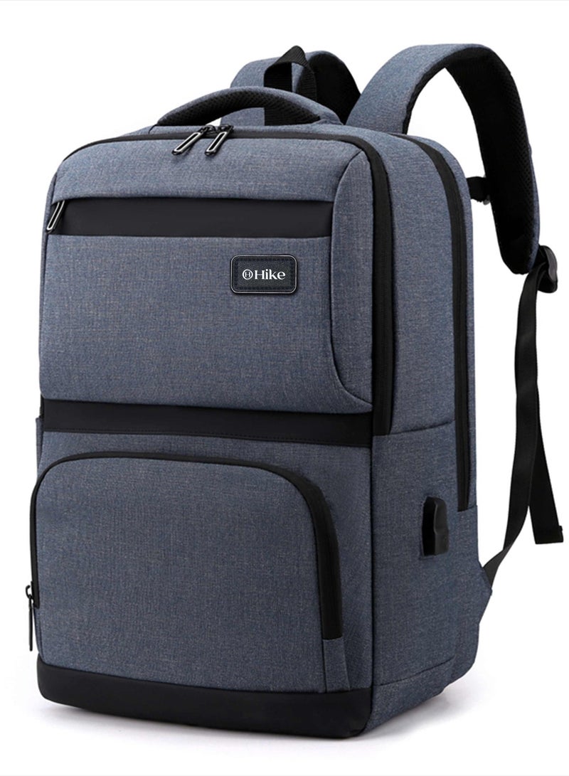 هايك Hike Premium Computer Backpack Durable 17inch Business Casual Daypack with Built in USB Port for Men Women in Travel Office School College, HK2111-BLUE - Image 1