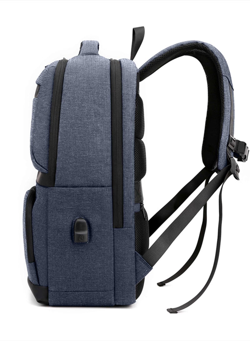 هايك Hike Premium Computer Backpack Durable 17inch Business Casual Daypack with Built in USB Port for Men Women in Travel Office School College, HK2111-BLUE - Image 2