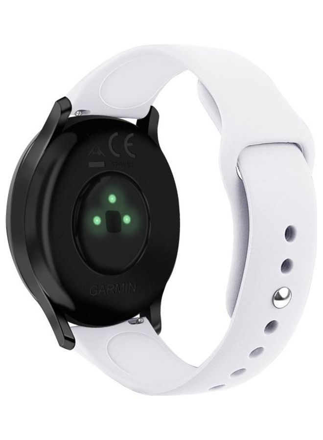 NIBEMINENT Reverse Buckle Silicone Strap For Garmin Vivoactive 3 / Vivomove White - Image 1