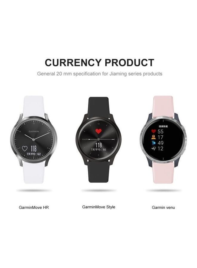 NIBEMINENT Reverse Buckle Silicone Strap For Garmin Vivoactive 3 / Vivomove White - Image 5