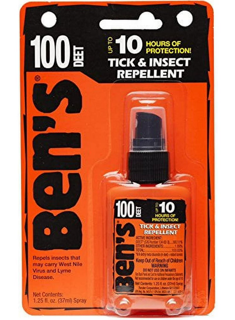 Ben's 100 Tick & Insect Repellent Alcohol Free Deet Insect Repellent Pump Spray Offers 10 Hours Of Protection For Adults & Children 37 ML - Image 1