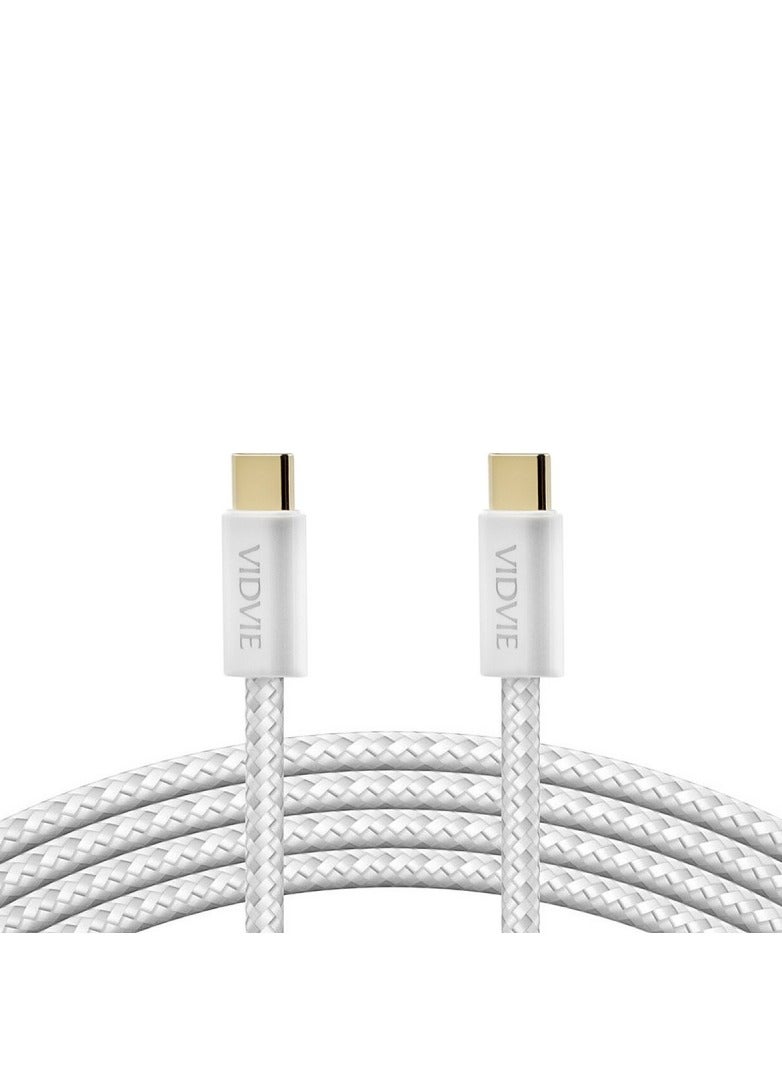 Vidvie Type-C to Type-C Data Cable CB4011CandC (White) – 120cm - Image 2