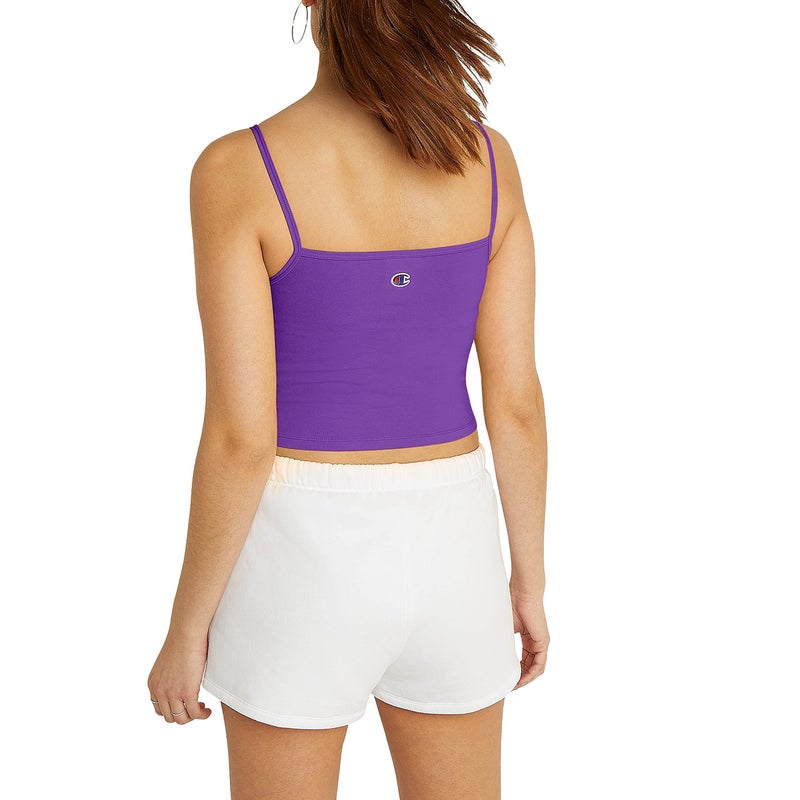 Champion Champion, Everyday Cami, Moisture-Wicking, Garment-Washed Tank Top for Women, Purple Cactus Flower Small Script  - Image 2
