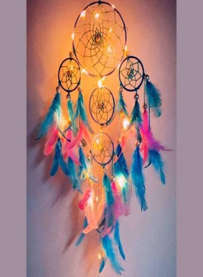 Mehruna Dream Catchers Wall Hangings Feather Wind Chimes for Kidsroom Car Bedroom Wall Decor Handmade Party Café & Home Decorative Items Multicolor - Image 1