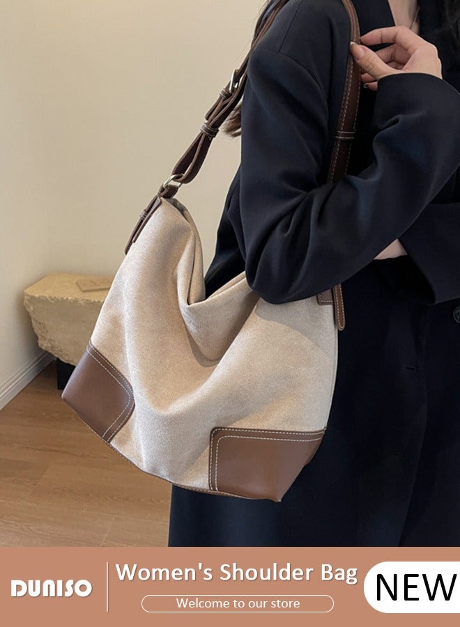 DUNISO Women's Shoulder Tote Bag Canvas Handbag For Women Large Capacity Bucket Bag Fashionable Travel Messenger Shoulder Bag For Ladies Girls College Students - Image 1