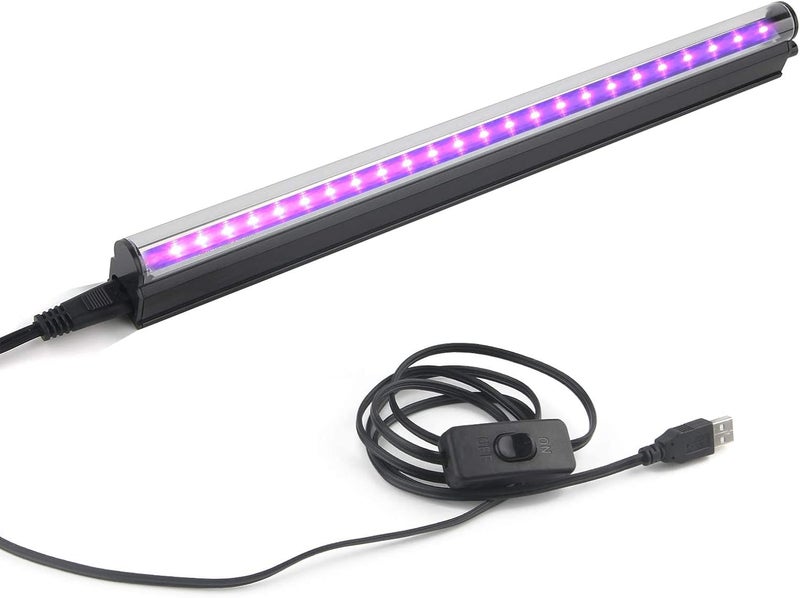 GREENIC Led Black Light Bar, 10W 1ft USB Portable T5 UV Blacklight Tube Glow in The Dark for Body Paint Room Bedroom Décor Party Supplies Stage Lighting Fluorescent Poster Halloween Club - Image 1