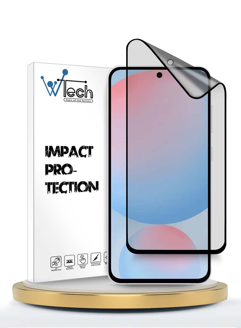 Wtech Samsung Galaxy A56 5G 2024 Premium Nano Ceramic Full Glue Full Cover Matte Flexible Screen Protector - Clear/Black - Image 1