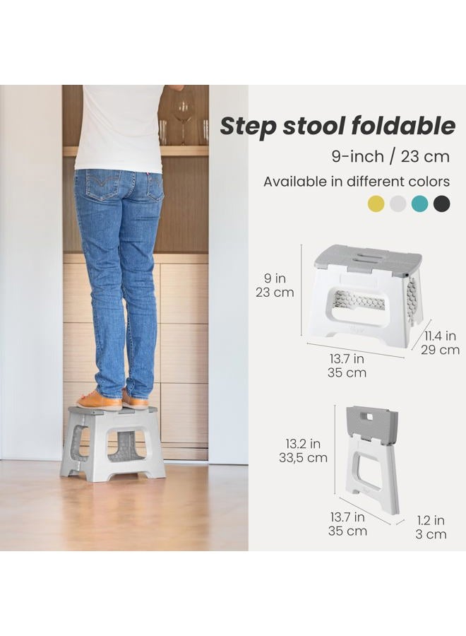 Vigar Compact Folding Stool, Grey, 23 cm Height - Image 2