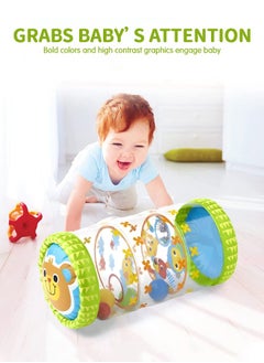 GROIC Crawling & Walking Baby Toys Inflatable Baby Roller Toy Beginner Crawl Along Game Ball Drop Maze Tummy Time Activity Center Early Development Jumbo Roller Rattle Toy Baby Toys for 6 Months  - Image 4