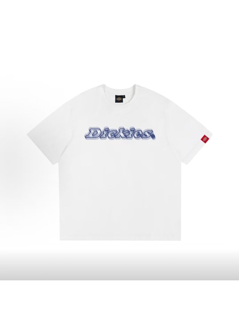 Dickies White Short-Sleeve T-Shirt with 3D Blue Letter Print Size M - Image 2