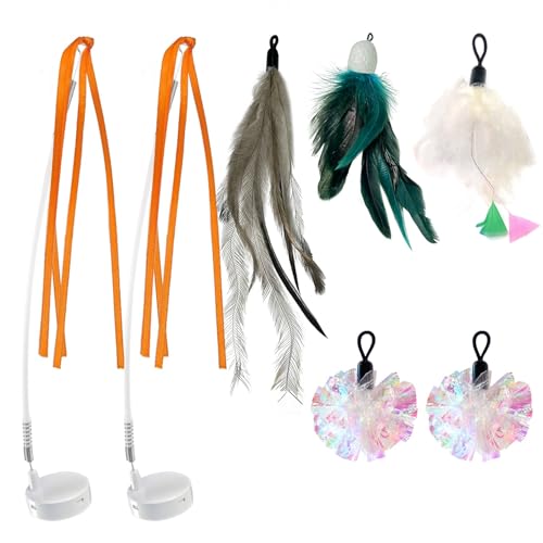 ORSDA 3in1 Interactive Cat Toys Replacement Attachments 7PCS Cat Teaser Toy Refills Cat Wand Attachments - Image 1