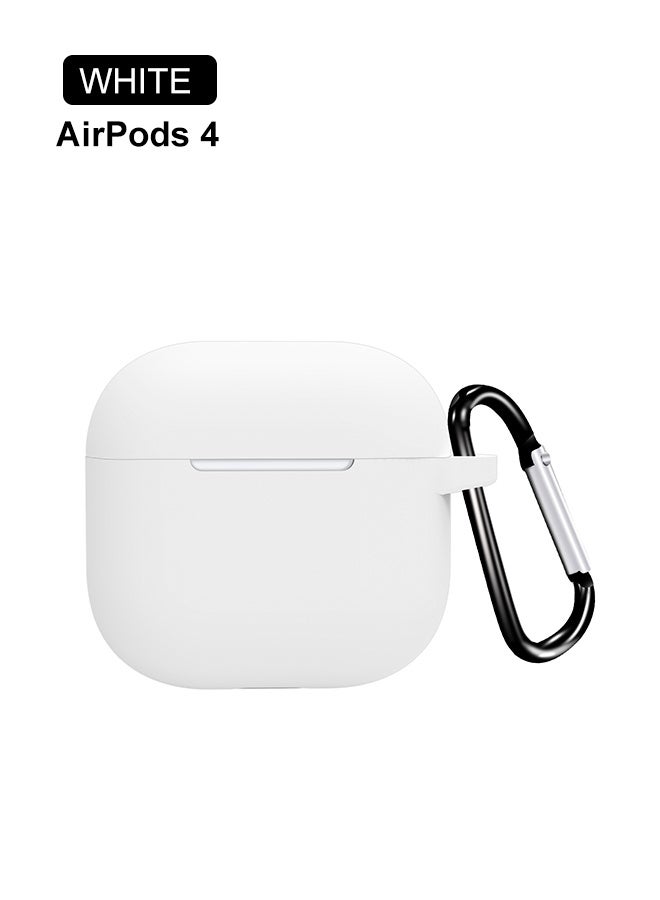 Apple AirPods 4 protective earphone cover silicone cassette hook, white - Image 1