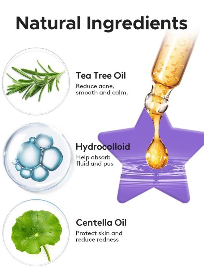LitBear Acne Patch Pimple Patch, Colorful Star Hydrocolloid Acne Patches For Face, Cute Zit Patch Acne Sticker Spot Pimple Patches for Face, Tea Tree Oil + Centella (112 Count)  - Image 5