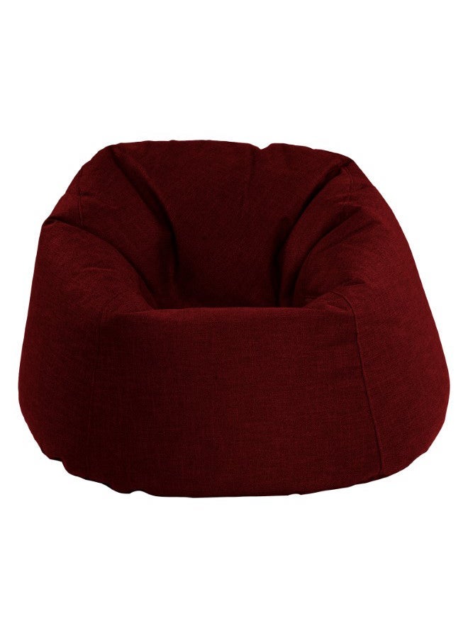 House One Chair | Round Bean Bag Linen - Burgundy - Image 1