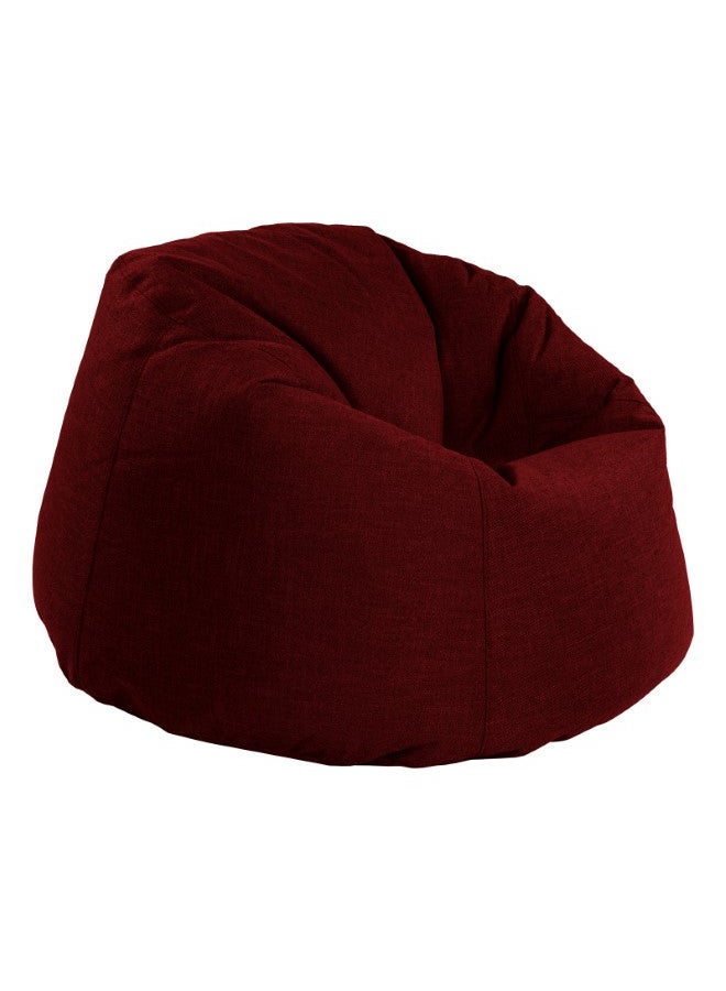 House One Chair | Round Bean Bag Linen - Burgundy - Image 2