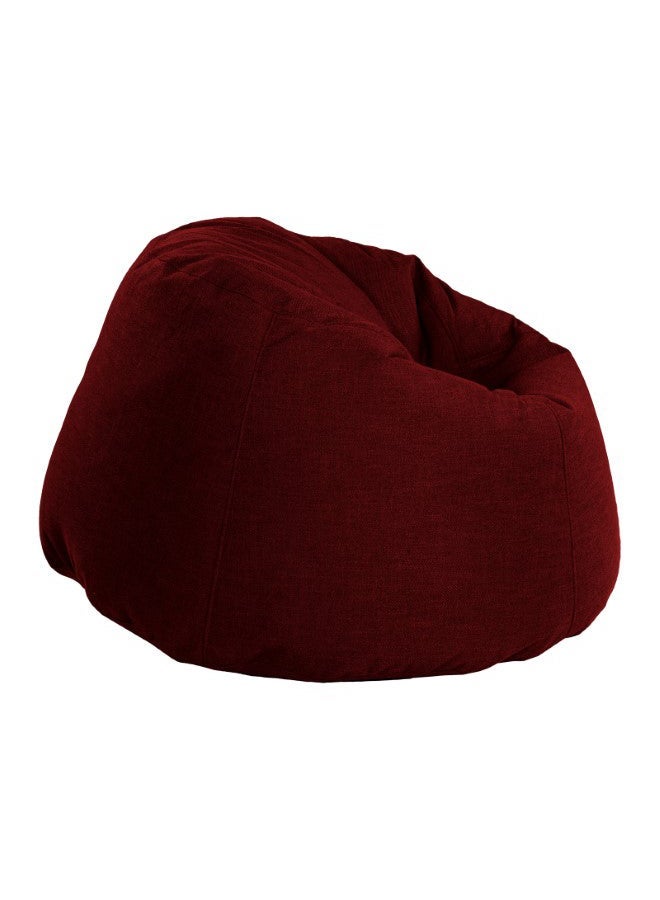 House One Chair | Round Bean Bag Linen - Burgundy - Image 3