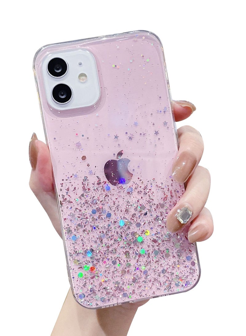 جراب سباركلنج بيوتي لهاتف iPhone 15 بتصميم فاخر باللون الوردي (بما في ذلك واقي عدسة كاميرا مجاني!) - Image 1