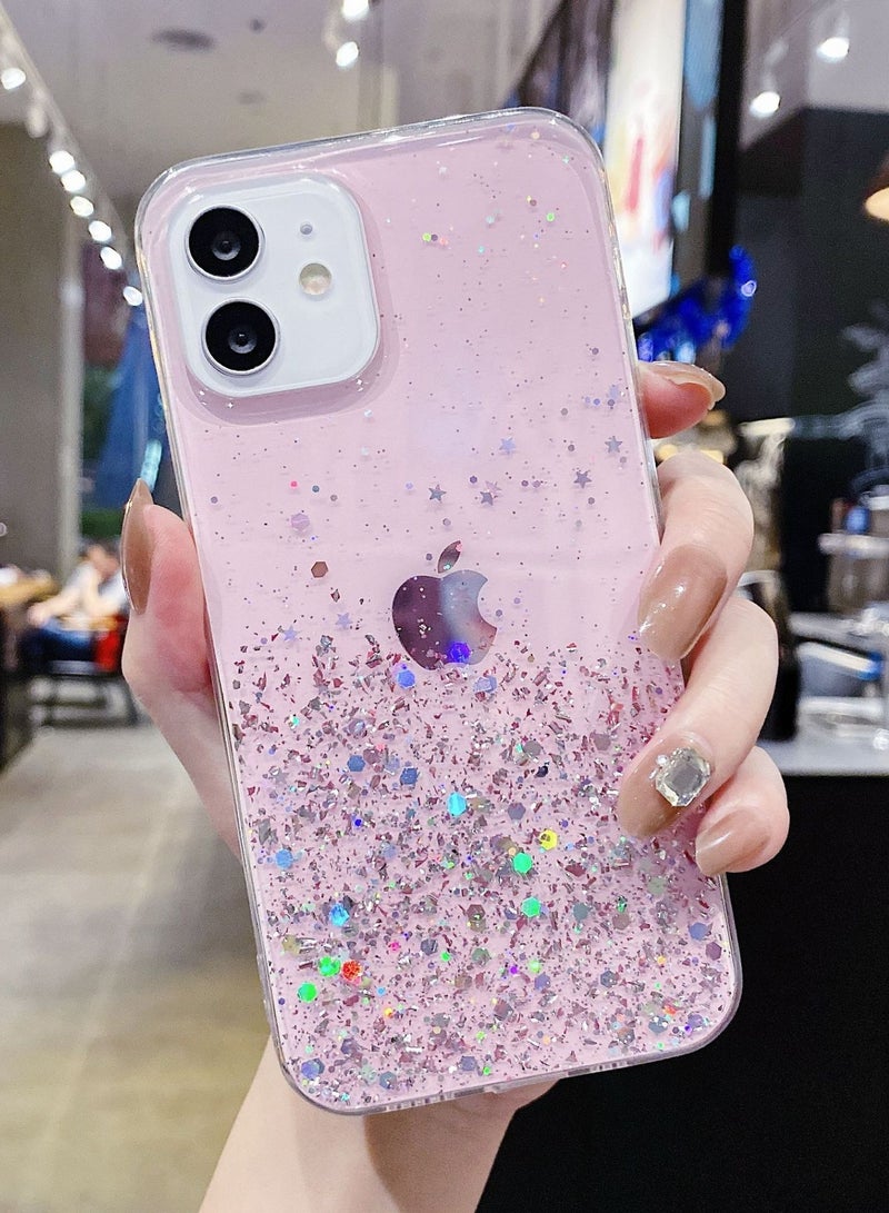 جراب سباركلنج بيوتي لهاتف iPhone 15 بتصميم فاخر باللون الوردي (بما في ذلك واقي عدسة كاميرا مجاني!) - Image 2