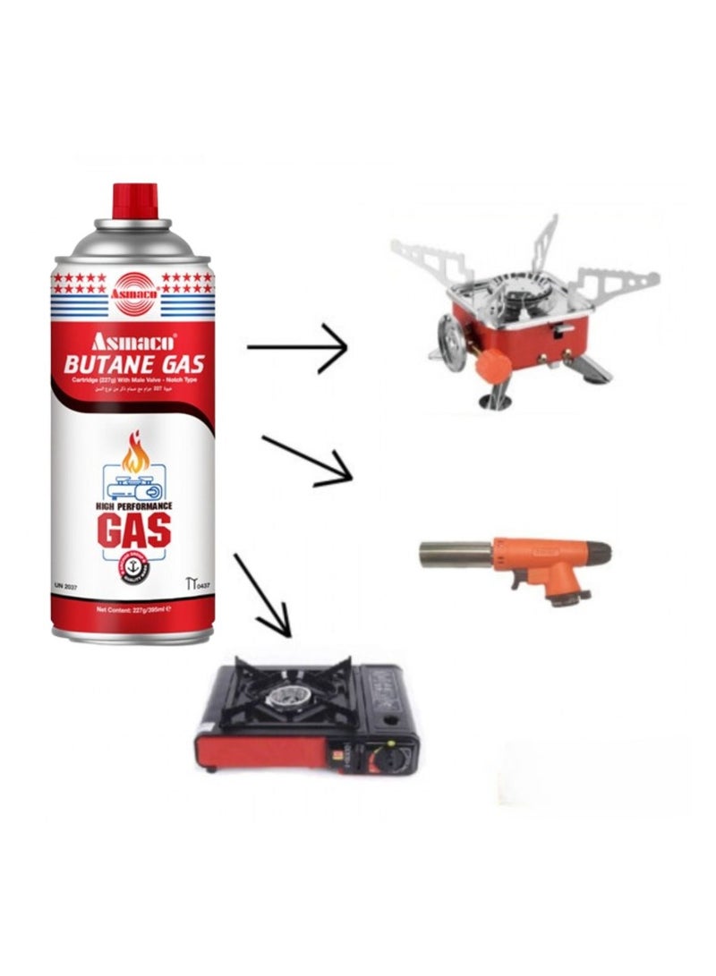 Asmaco Butane Gas -4 pieces -Butane Gas for Picnic Stove,Camping Stoves,Blow Torch Light- HIGH Performance Gas Mix | Butane GAS for Stoves-220gm - Image 3