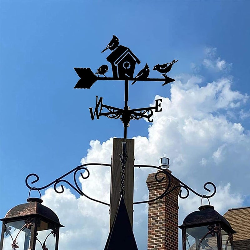 L Wind Vane Stainless Steel Weather Vane with Roof Mount Roof Bird's Nest Garden Decoions for Outdoor Farm Yard Garden Gazebo - Image 5
