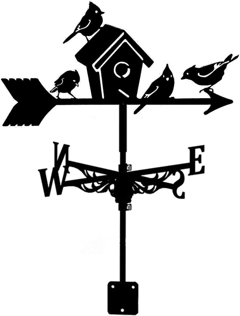 L Wind Vane Stainless Steel Weather Vane with Roof Mount Roof Bird's Nest Garden Decoions for Outdoor Farm Yard Garden Gazebo - Image 1