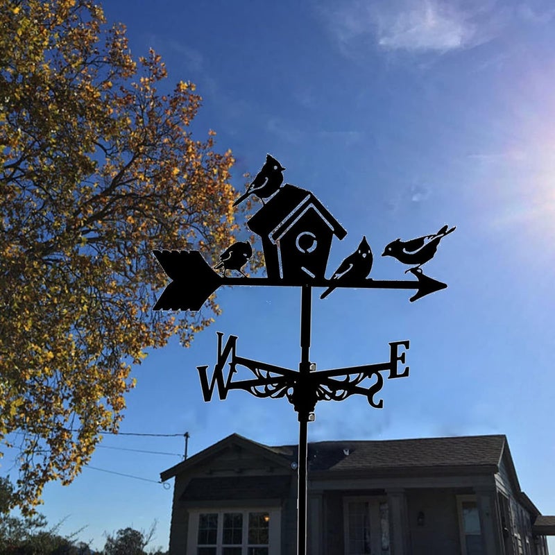 L Wind Vane Stainless Steel Weather Vane with Roof Mount Roof Bird's Nest Garden Decoions for Outdoor Farm Yard Garden Gazebo - Image 3