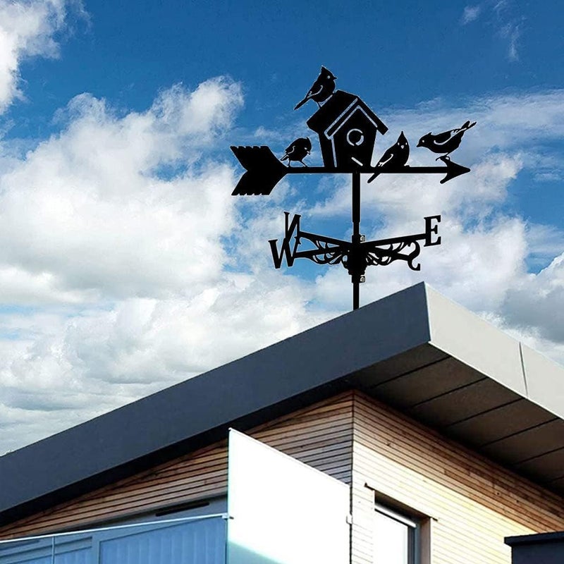 L Wind Vane Stainless Steel Weather Vane with Roof Mount Roof Bird's Nest Garden Decoions for Outdoor Farm Yard Garden Gazebo - Image 4