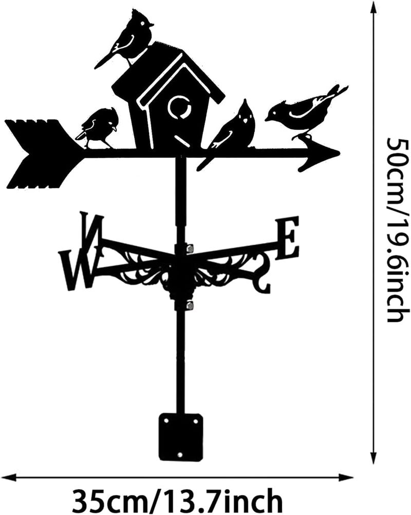 L Wind Vane Stainless Steel Weather Vane with Roof Mount Roof Bird's Nest Garden Decoions for Outdoor Farm Yard Garden Gazebo - Image 2