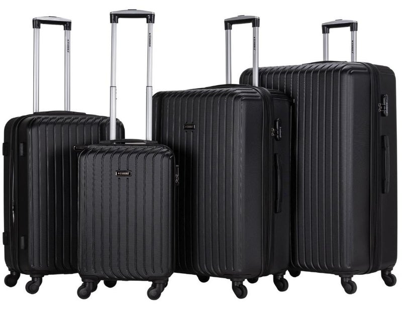 ستارجولد مجموعة أمتعة من 4 قطع، حقيبة سفر صلبة من مادة ABS مع سحاب قابل للتمدد، وعجلات دوارة 360 درجة، وقفل رقمي، وحقيبة سفر خفيفة الوزن بعجلات - Image 1