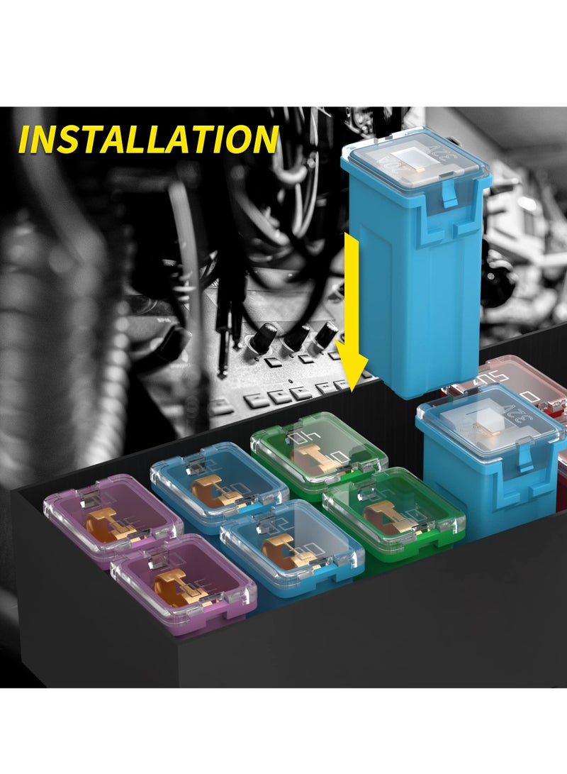 Loquat 36 Pcs Jcase Fuse Automotive Tall/Standard and Low Profile Jcase Box Shaped Fuses Assortment Kit (20A, 30A, 40A, 50A, 60A, 80A) for Ford Chevy/GM Nissan and Toyota Pickup Trucks Cars SUVs - Image 4