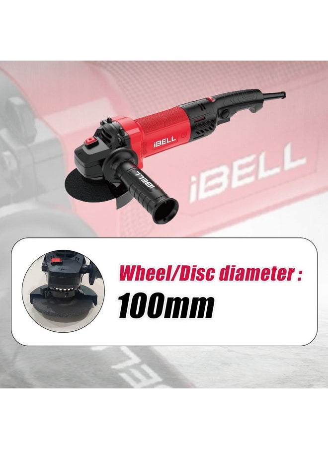 آي بيل ماكينة صنفرة الزوايا iBELL IBL AG10-06، 1100 وات، 100 مم، شديدة التحمل، 11000 دورة في الدقيقة مع ضمان لمدة 6 أشهر  - Image 3