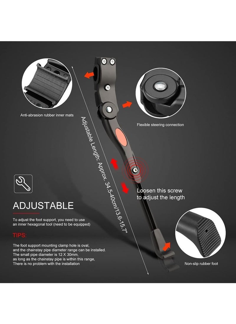 Y&D Bike Kickstand, Side Rear Bracket Adjustable Aluminium Alloy Kick Stand Adult Bicycle Universal for 24-29 Inches Mountain Bike, Road  - Image 2
