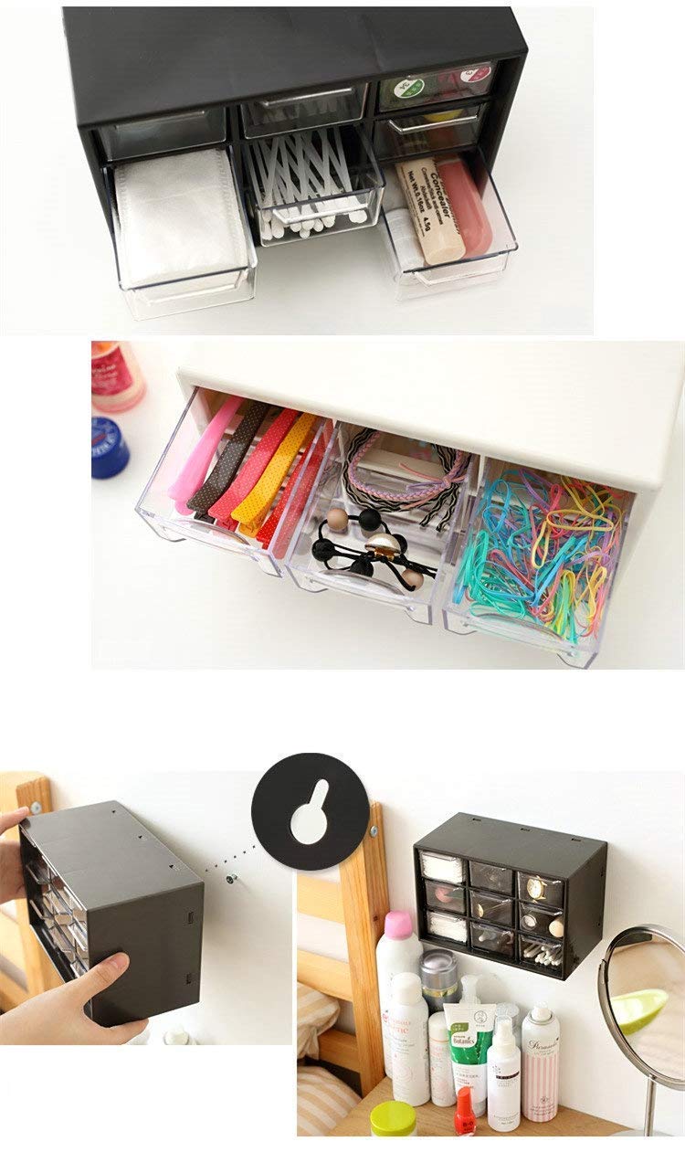 EBOFAB 9 Grid Mini Plastic Acrylic Multipurpose Drawer Storage Box jewelry cosmetics stationery Office Accessories Needle Button Etc Multicolor - Image 4