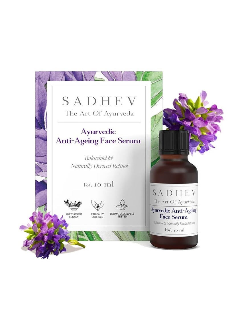 SADHEV - Ayurvedic Anti-Ageing Face Serum With Goodness OF Bakuchiol And Naturally Derived Retinol for Reducing Wrinkles, Fine lines And Dark Spots - Image 1