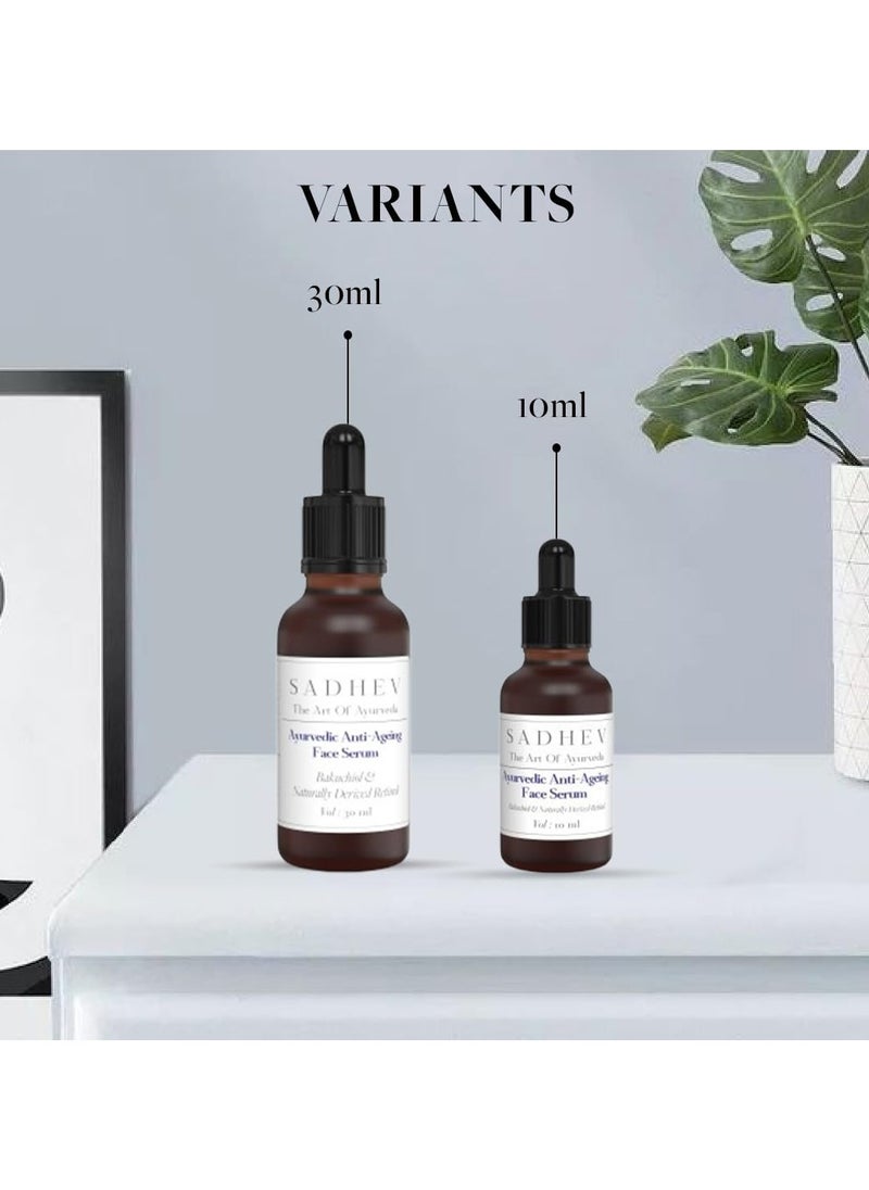 SADHEV - Ayurvedic Anti-Ageing Face Serum With Goodness OF Bakuchiol And Naturally Derived Retinol for Reducing Wrinkles, Fine lines And Dark Spots - Image 1