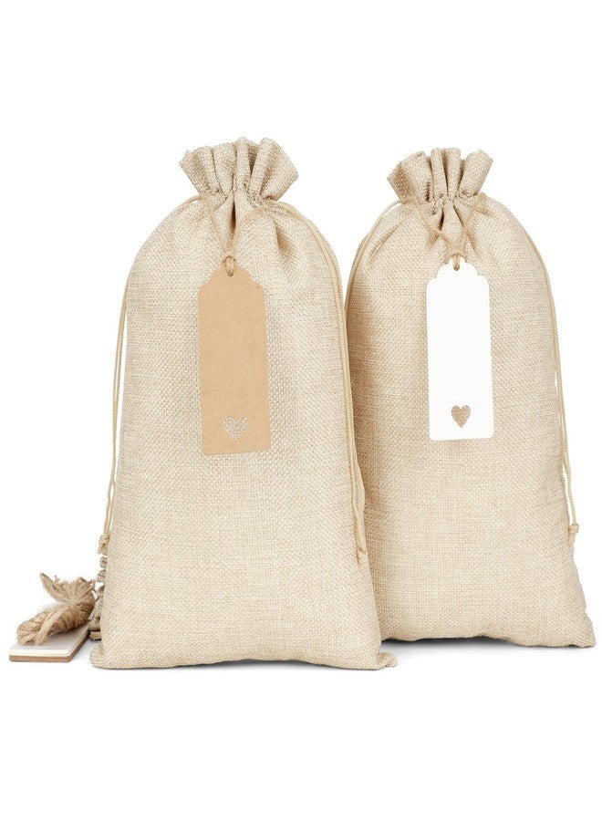 Tapleap Burlap Bags with Drawstring - 10Pcs 8x12 Gift Sacks for Wrapping Favors, Clothes, Seeds, Mason Jars, For Birthday, Wedding, Graduation Party, Household Use - Image 1