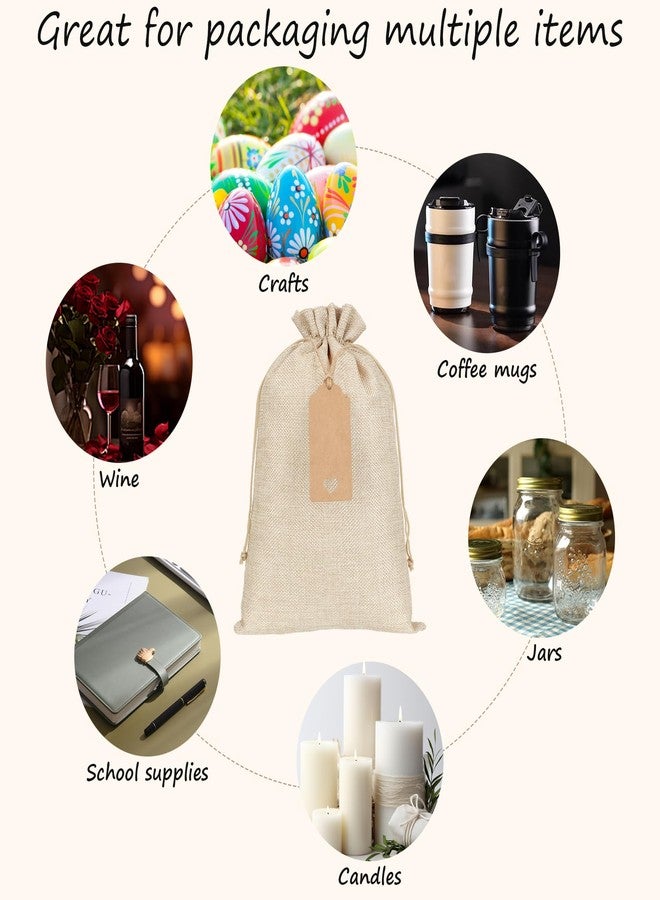 Tapleap Burlap Bags with Drawstring - 10Pcs 8x12 Gift Sacks for Wrapping Favors, Clothes, Seeds, Mason Jars, For Birthday, Wedding, Graduation Party, Household Use - Image 2