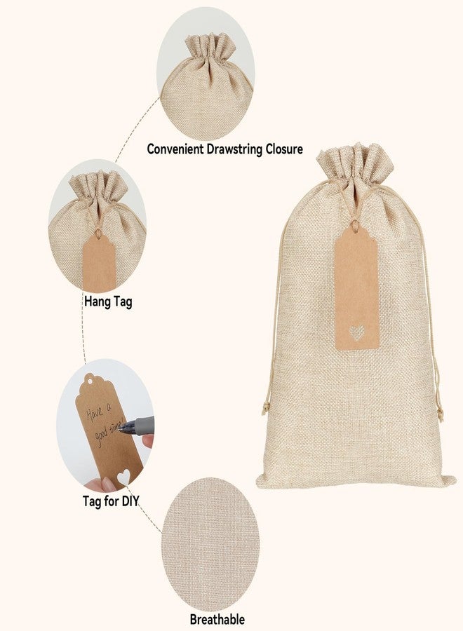 Tapleap Burlap Bags with Drawstring - 10Pcs 8x12 Gift Sacks for Wrapping Favors, Clothes, Seeds, Mason Jars, For Birthday, Wedding, Graduation Party, Household Use - Image 4