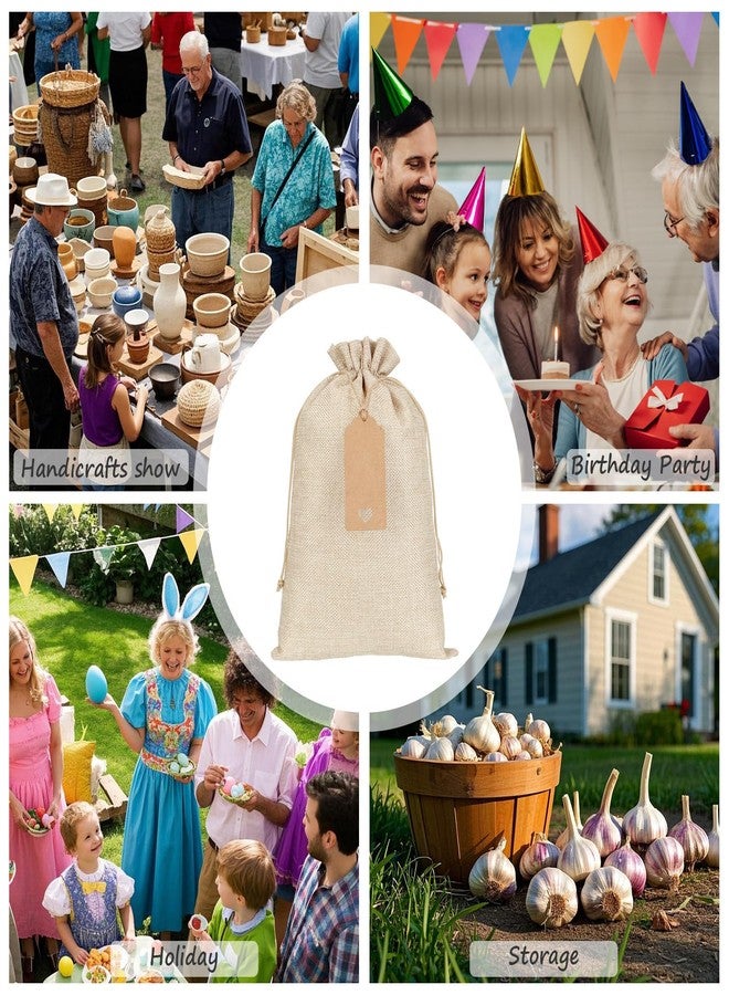 Tapleap Burlap Bags with Drawstring - 10Pcs 8x12 Gift Sacks for Wrapping Favors, Clothes, Seeds, Mason Jars, For Birthday, Wedding, Graduation Party, Household Use - Image 5