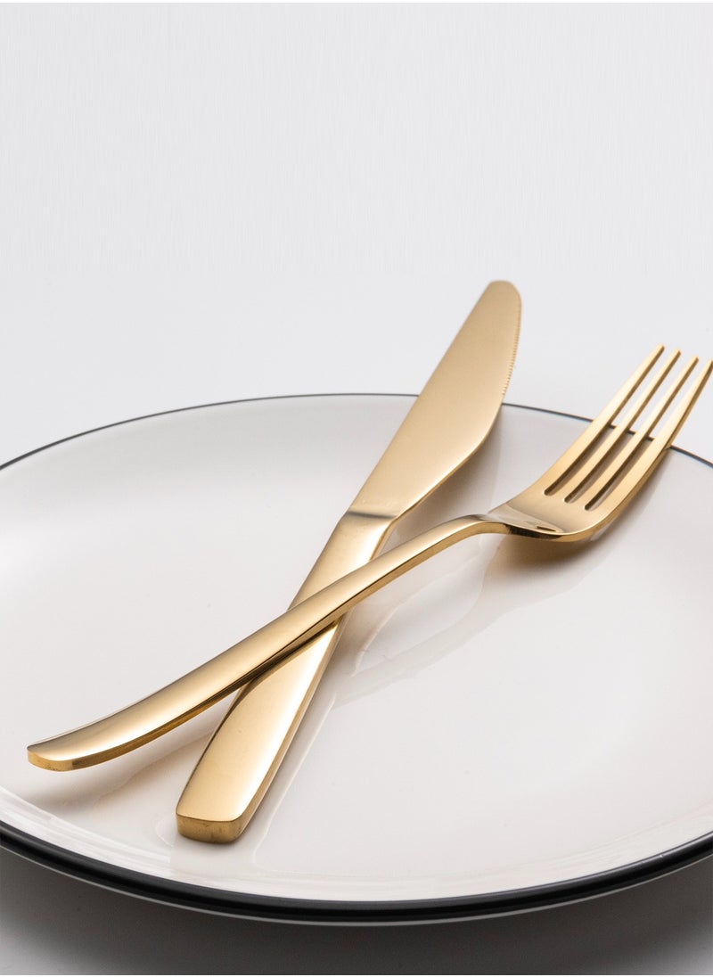 Generic - Golden-colored Flatware Set for 24pcs Stainless Steel Dining Knife Spoons Forks Sets Dishwasher-Safe Cutlery - Image 1