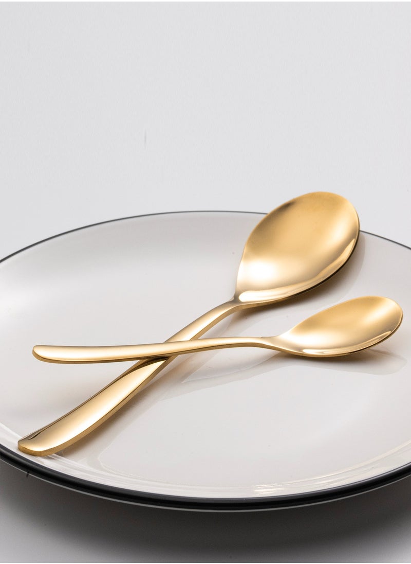 Generic - Golden-colored Flatware Set for 24pcs Stainless Steel Dining Knife Spoons Forks Sets Dishwasher-Safe Cutlery - Image 1