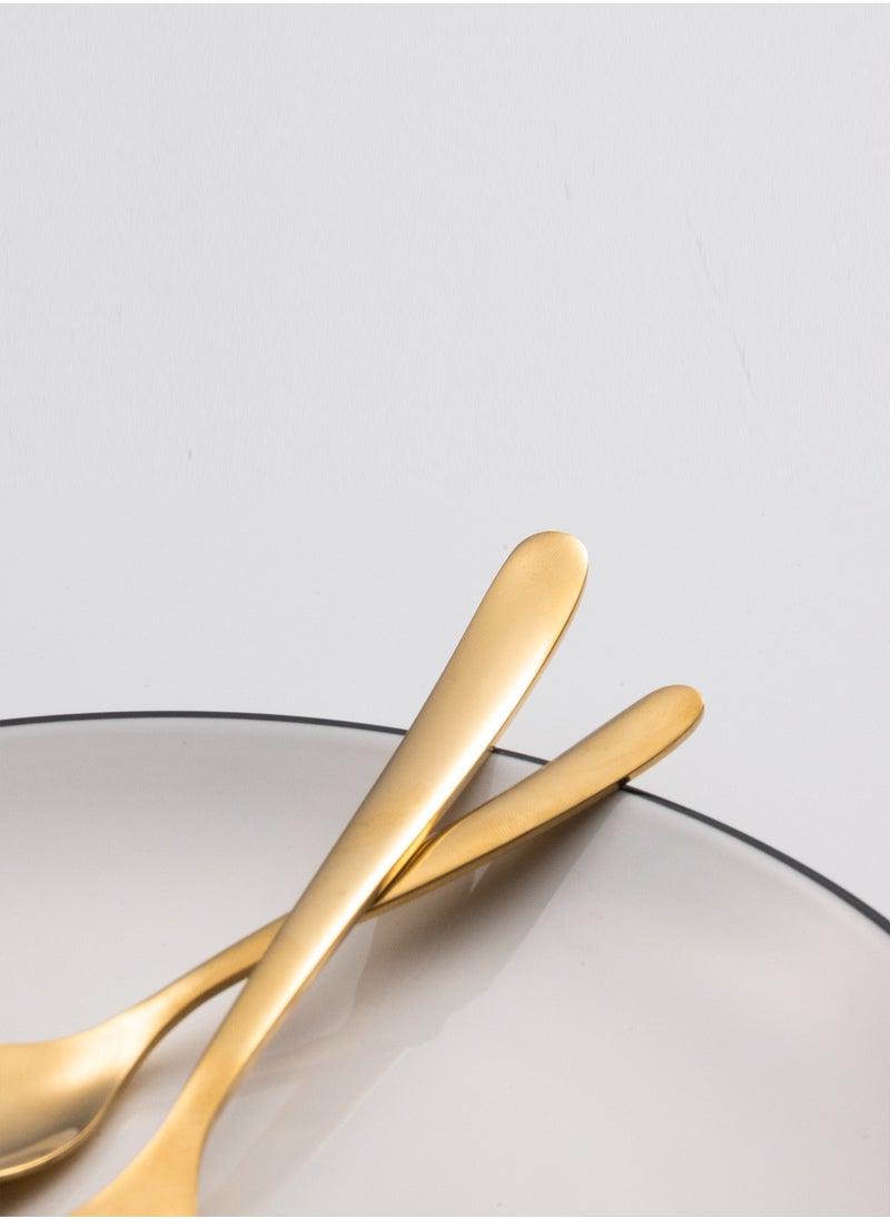 Generic - Golden-colored Flatware Set for 24pcs Stainless Steel Dining Knife Spoons Forks Sets Dishwasher-Safe Cutlery - Image 1
