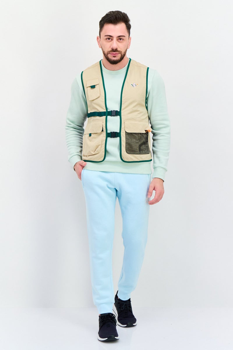 adidas Originals Men Sportswear Fit Sleeveless Training Vest Jacket, Beige  - Image 4