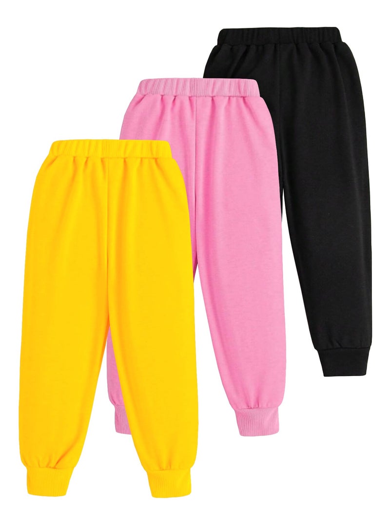 Kuchipoo Girls Regular Mid Rise Track Pants - Pack of 3 (KUC-LOW-142, 5-6 Years, Multi-Colored) - Image 2