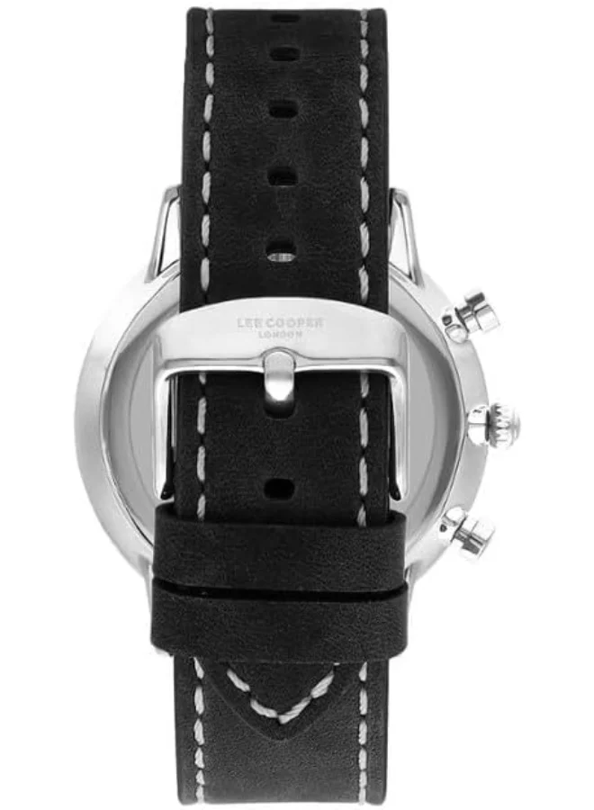 Lee Cooper Lee Cooper Men's Watch, Multi Function Display and Leather Strap - LC07943.351, Black