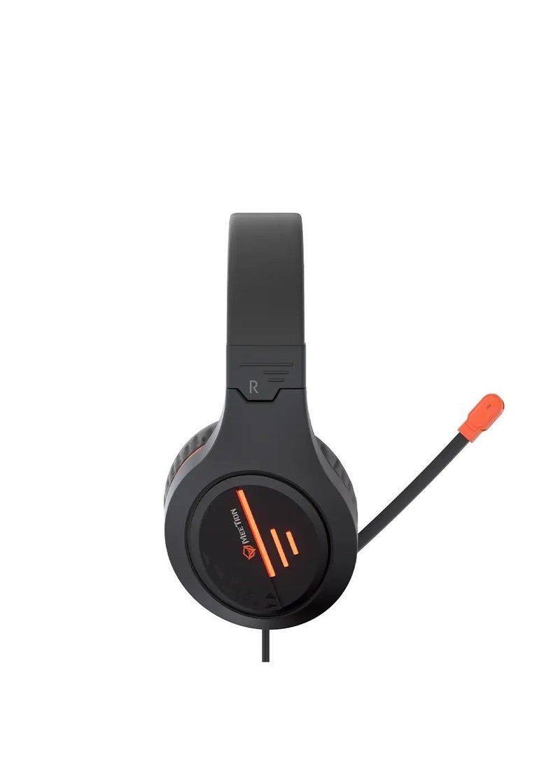 MeeTion Gaming Headset MT-HP021 with Built-in Microphone, Black/Orange - Image 2